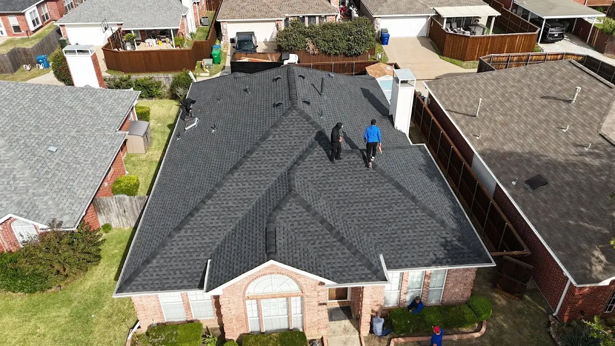 Slate & Tile Roof Repair work in progress on a Covina property